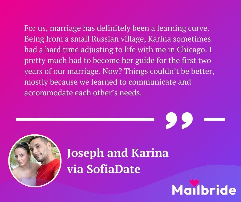 Love couple Joseph and Karina, who met on SofiaDate